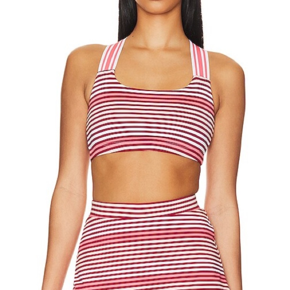 EleVen by Venus Williams Cute League Bra - Coral Stripe